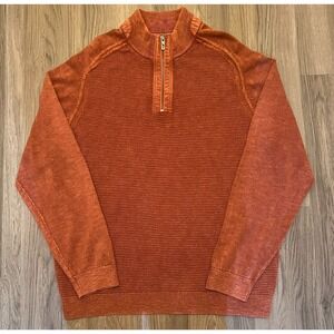 Tommy Bahama Waffle Knit Pullover XL Quarter Zip Coastal Casual Resortwear